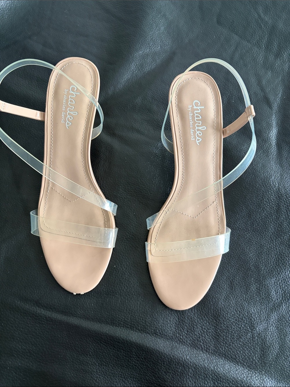 Charles By Charles David Blush Nude Sandals with Clear Straps